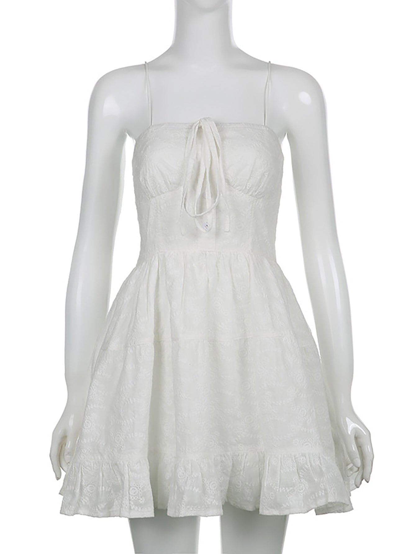 Strapless Lace A Line White Off The Shoulder Short Graduation Party Dress - Fashionpara