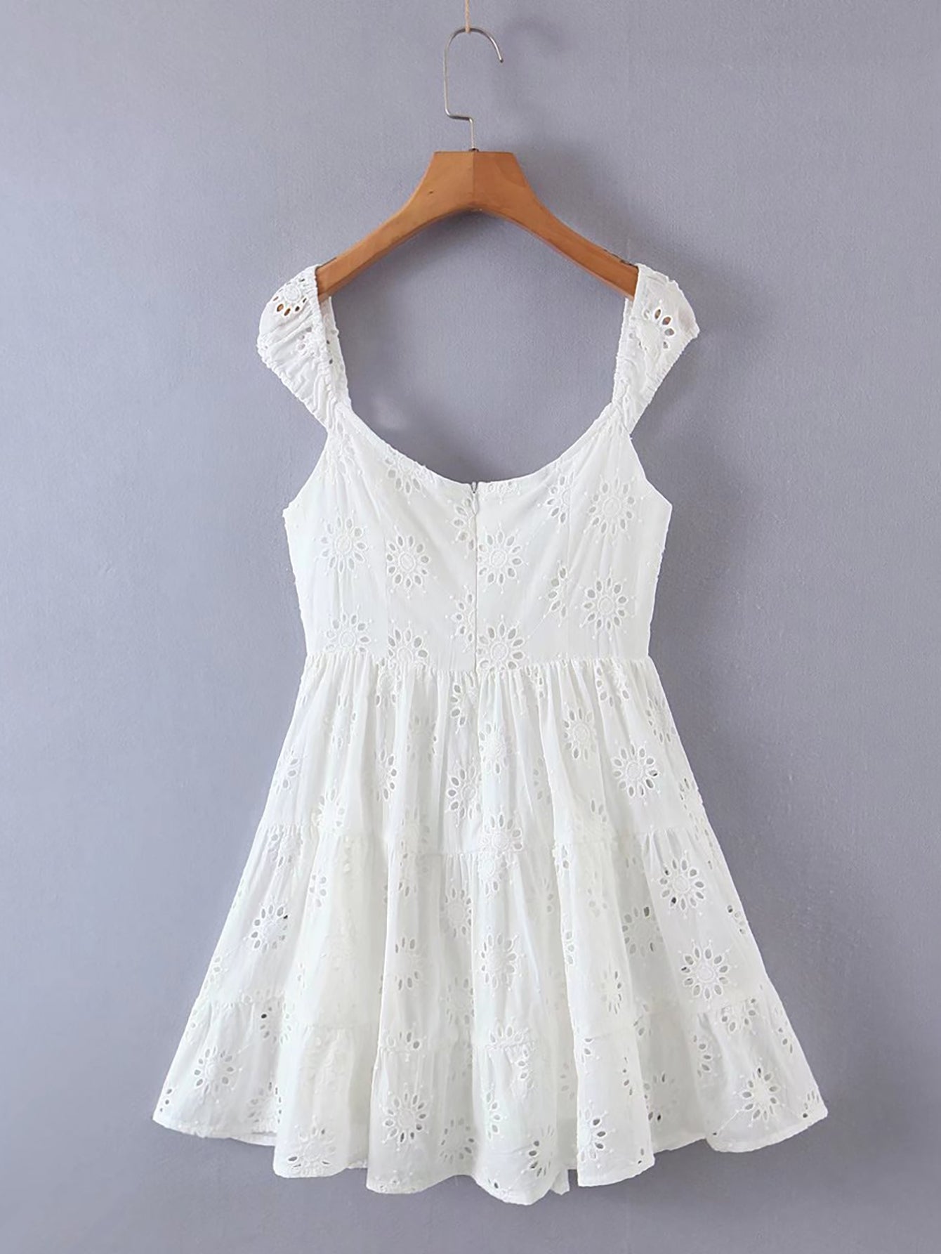 Embroidered Cutout White A Line Short Graduation Party Dress - Fashionpara