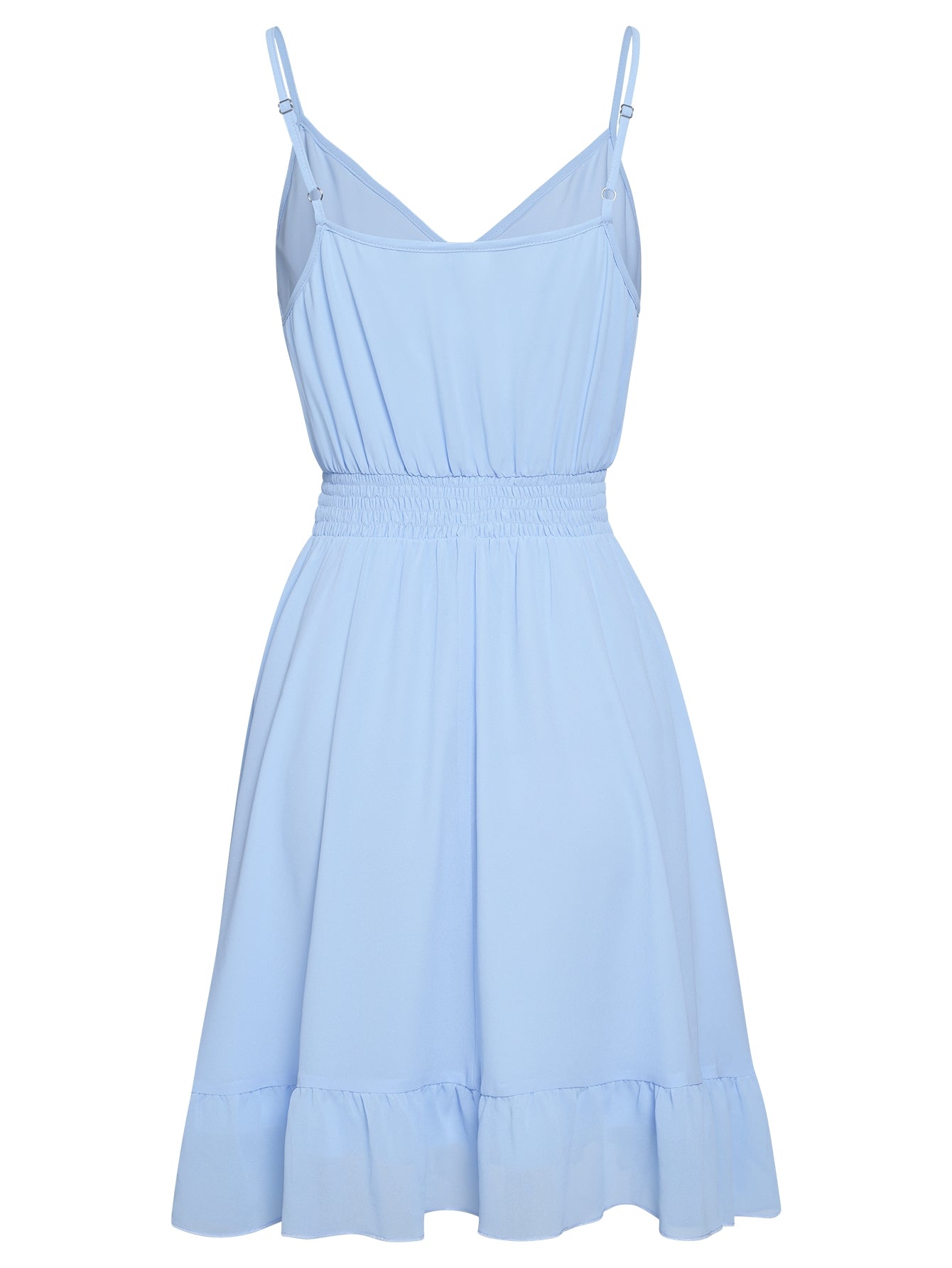 Sky Blue A Line V Neck Short Graduation Party Dress - Fashionpara