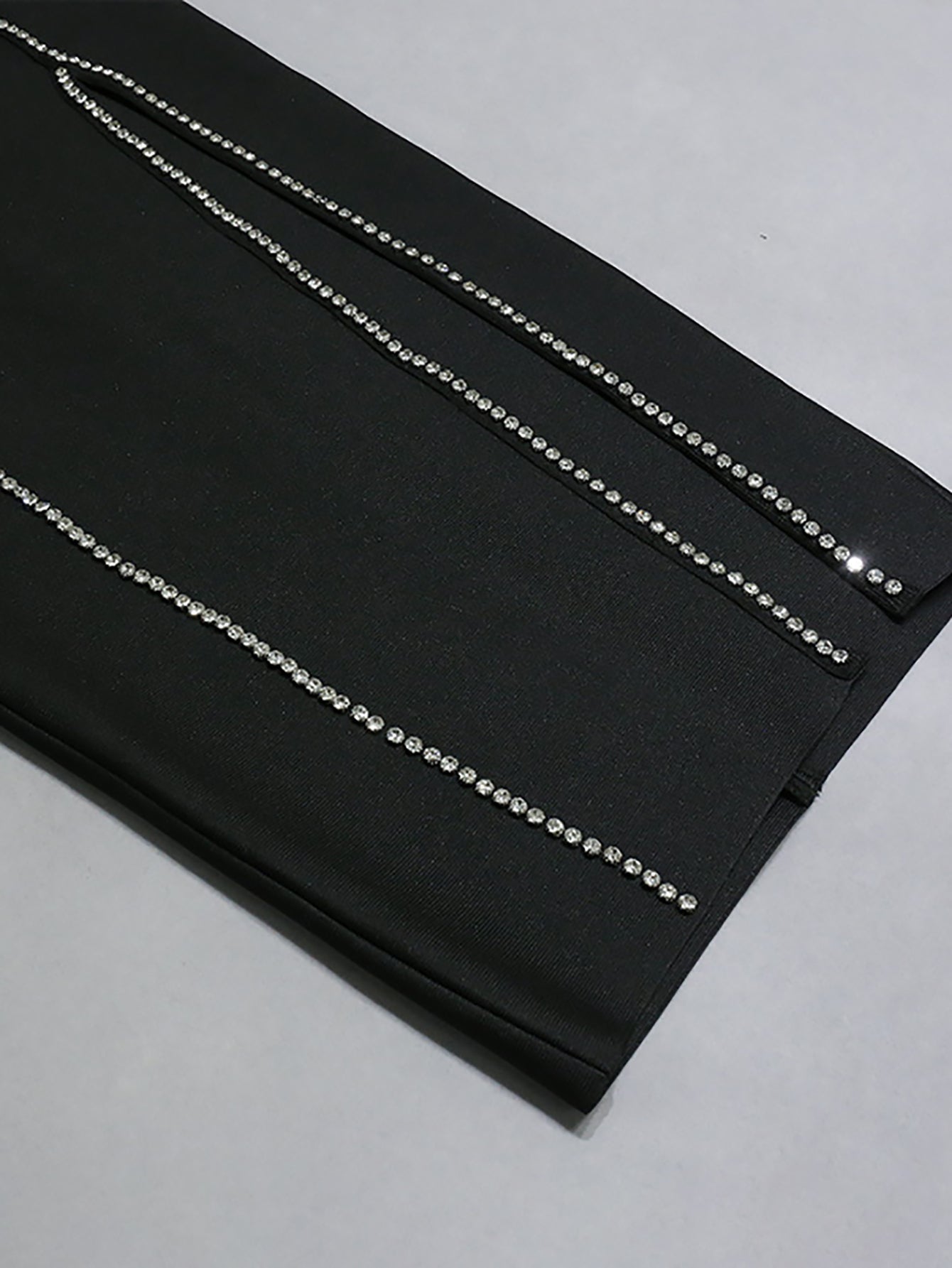 Black V Neck Bodycon Midi Party Dress - Fashionpara