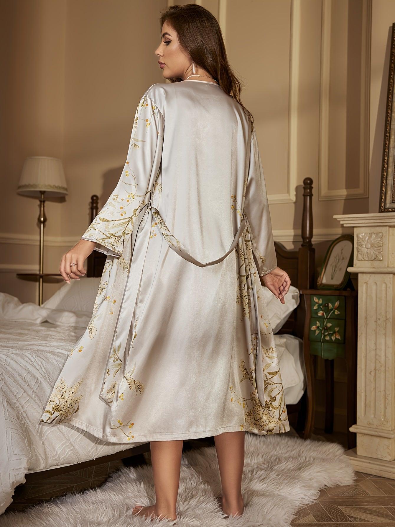 Melina Exclusive Long Women's Nightdress Set 2 Piece Boutique Collection