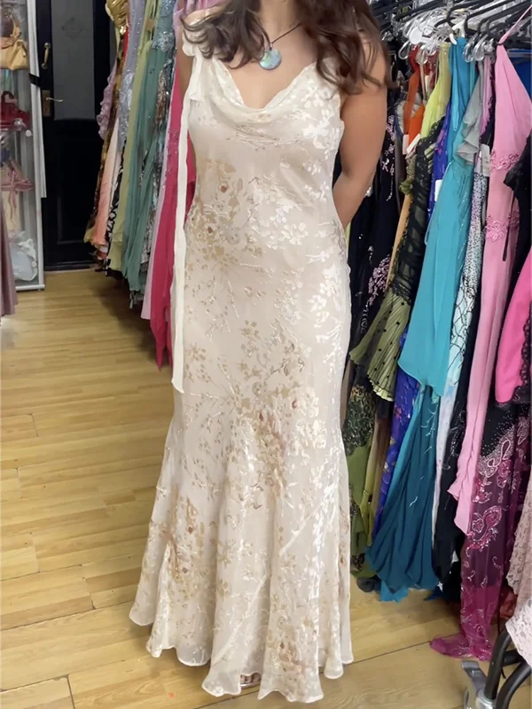 Stunning Straps Satin Print Mermaid Prom Dress,Long Party Evening Dress