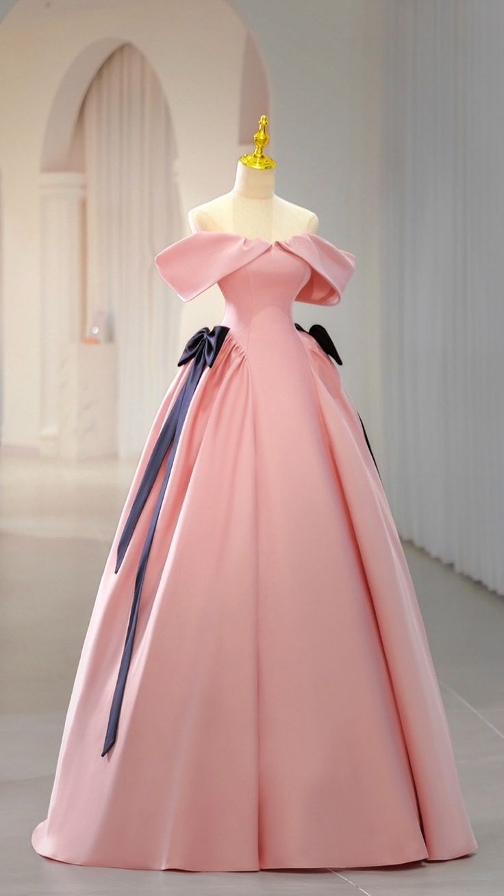 Pink Satin Long Prom Dress Pink Formal Evening Dresses Y4974 - VelvetHem