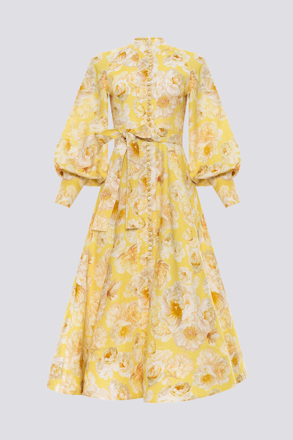 Paulina Elevated Balloon Sleeve Floral Maxi Dress Boutique Collection