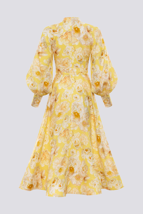 Paulina Elevated Balloon Sleeve Floral Maxi Dress Boutique Collection