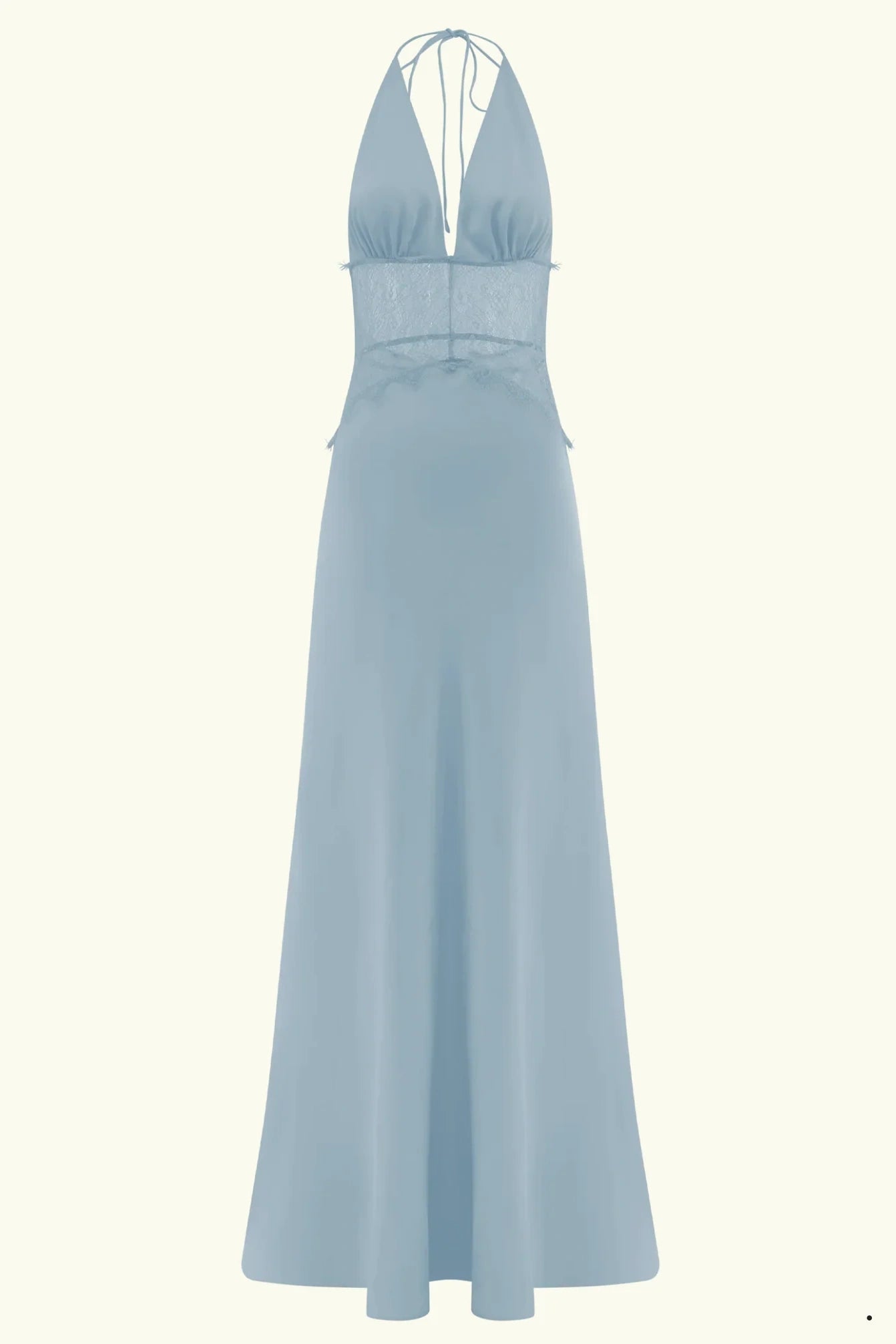 Hot Mermaid Halter Neck Light Blue Long Party Dress with Lace