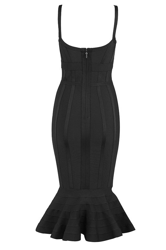 Chic Black Mermaid Party Cocktail Bandage Dress - Fashionpara