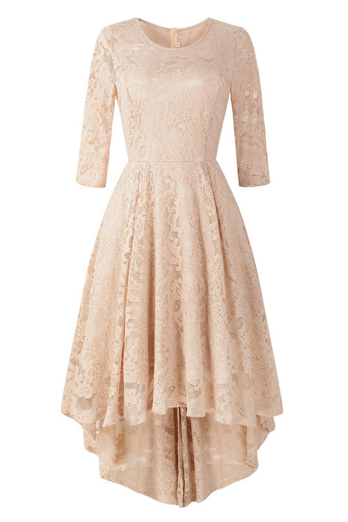 Chic Purple Lace High Low Prom Dress - Fashionpara