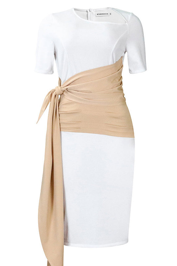 Chic White Bodycon Midi Dress - Fashionpara