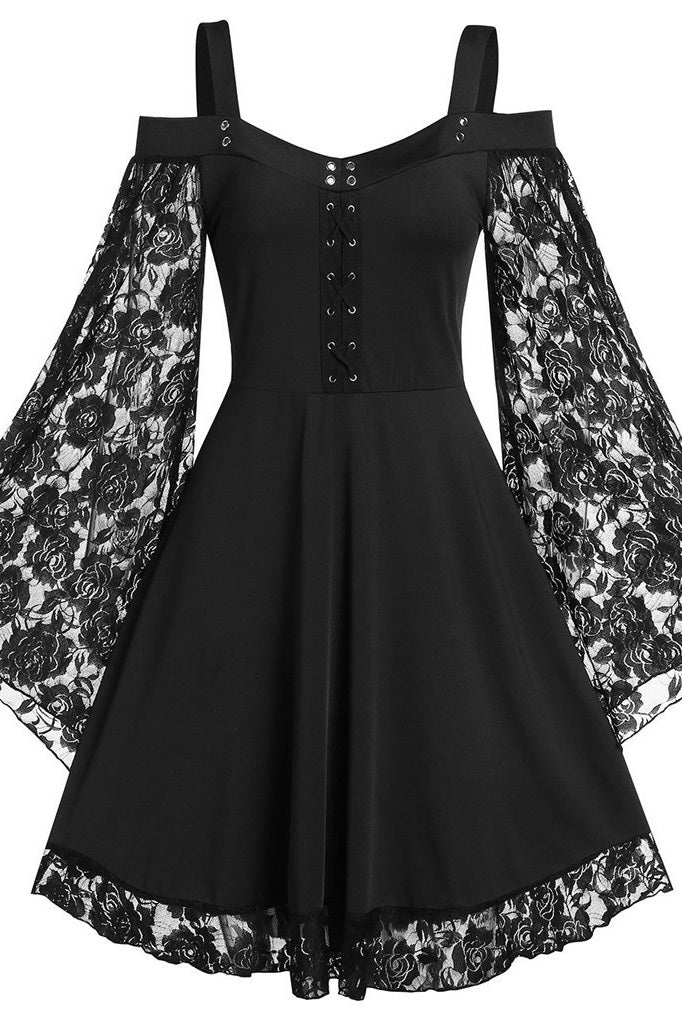 Chic Short Mini Long Sleeve A-Line Party Little Black Dress - Fashionpara