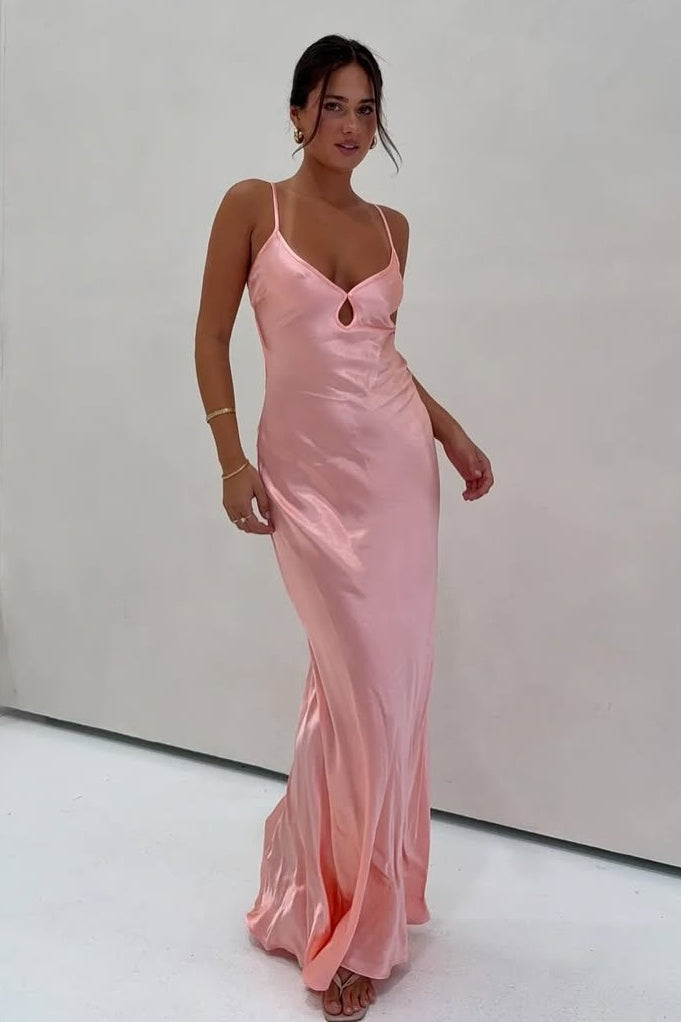 Chic Sheath Spaghetti Straps Light Green Long Prom Dress with Backless