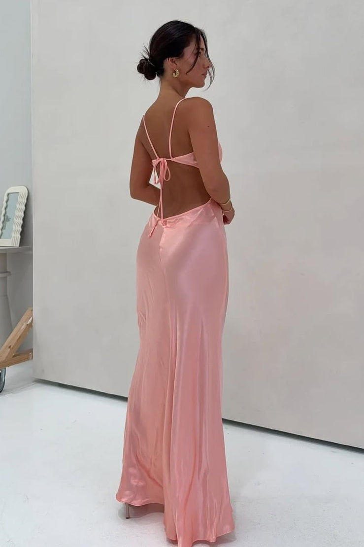 Chic Sheath Spaghetti Straps Light Green Long Prom Dress with Backless