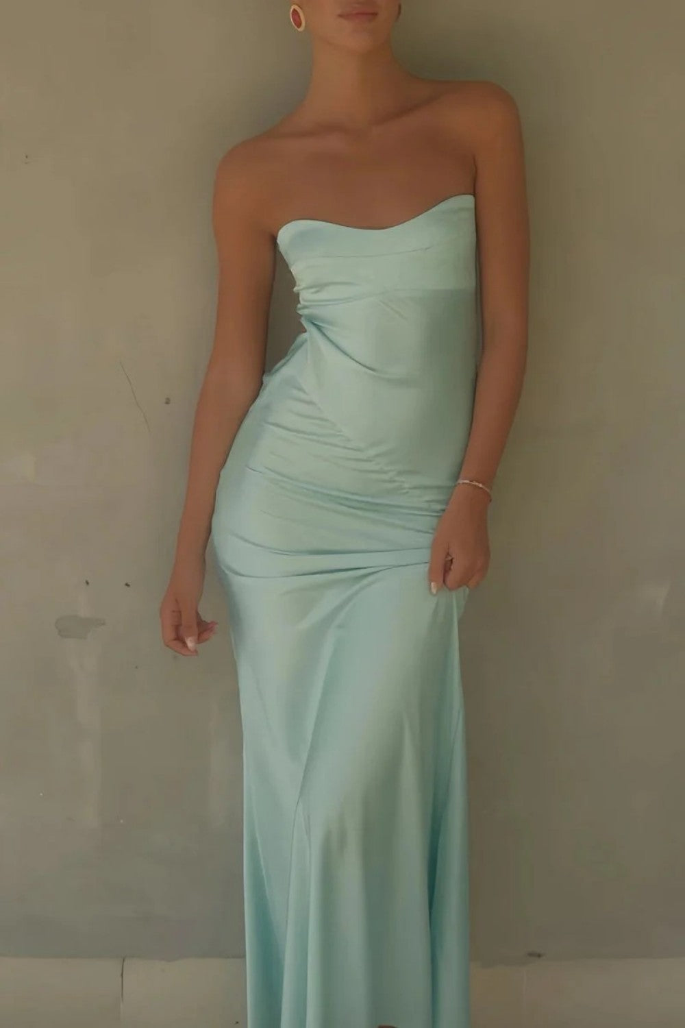 Classic A Line Sweetheart Aqua Tea Length Prom Dress with Ruffles