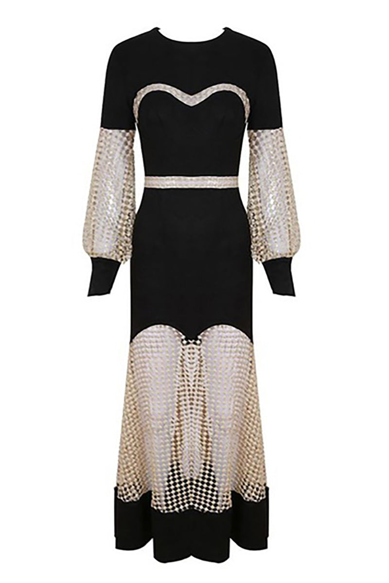 Crochet Hollow See Through Prom Dress - Fashionpara