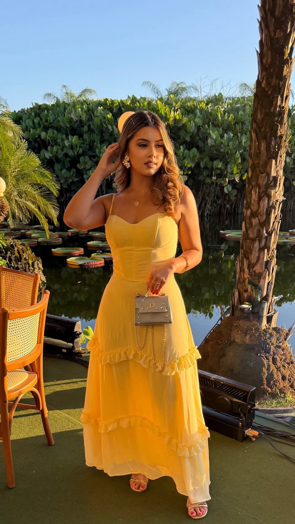 Spaghetti Straps A-Line Yellow Wedding Guest Dress