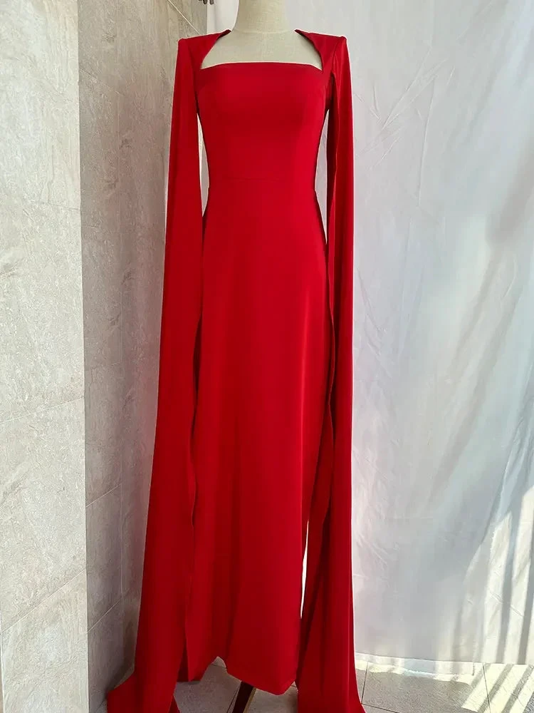 Party Evening Dresses Women Casual Strapless Red Banquet Maxi Wedding Dresses for Female Y4991 by simplepromdress