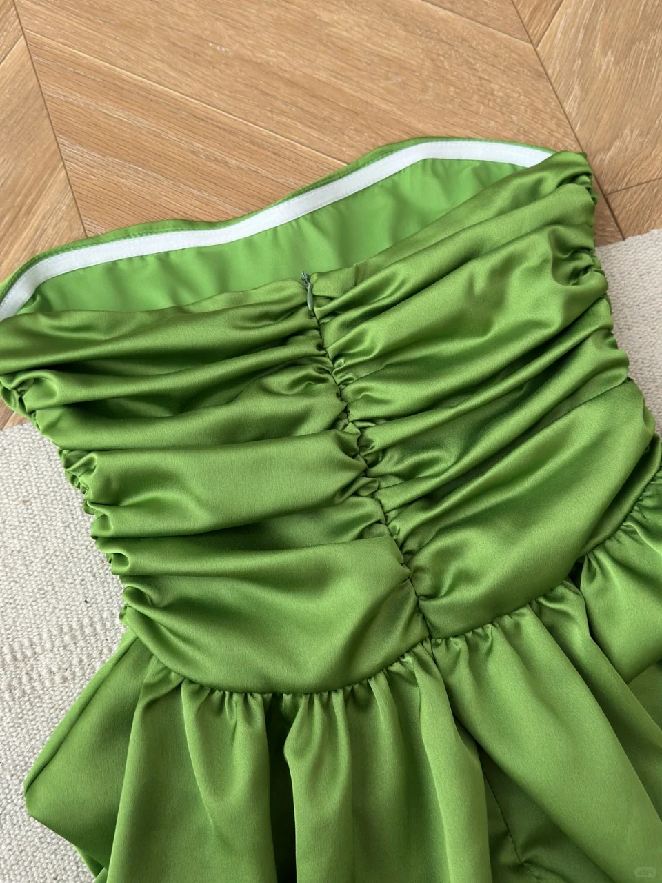 Chic Green Strapless A Line Mini Prom Dress Homecoming Dress