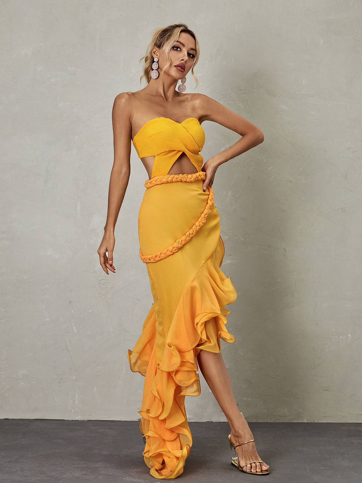 Daena Strapless Cutout Maxi Dress