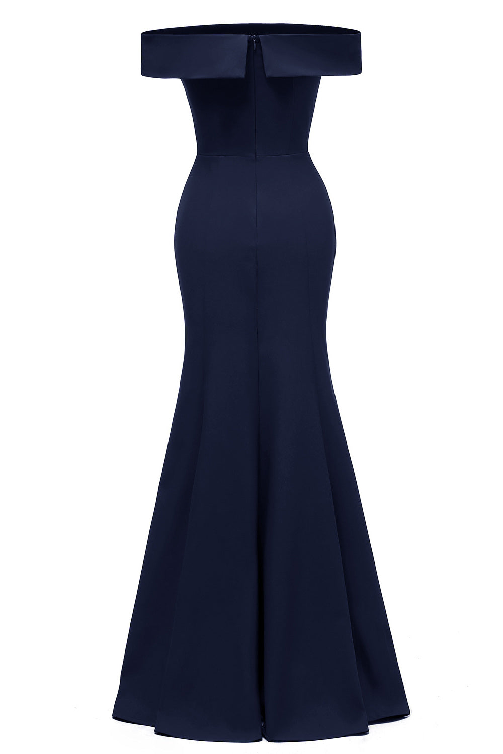 Dark Navy Off-the-shoulder Mermaid Prom Dress - Fashionpara