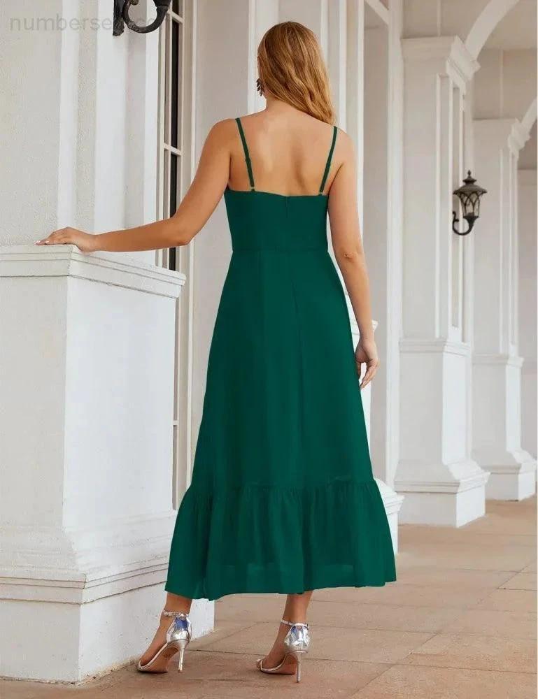 ZapDress  Spaghetti Strap Chiffon Bridesmaid Dress Ankle Length Formal A Line Cocktail Party Homecoming Dress for Juniors (ZD16949)