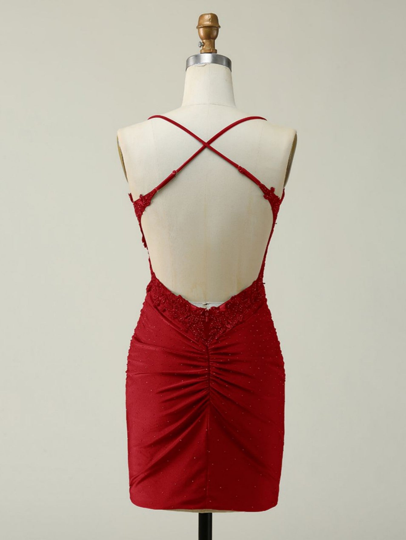 DarkGreen Glitter Halter Short Homecoming Dress - Fashionpara