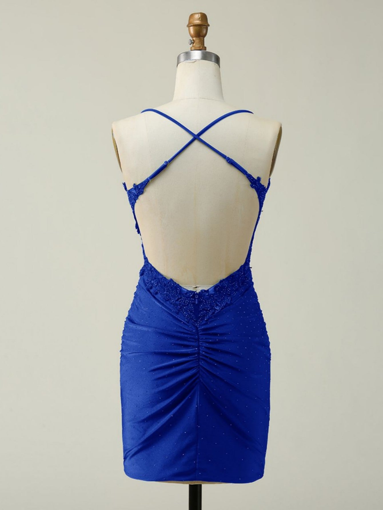 DarkGreen Glitter Halter Short Homecoming Dress - Fashionpara