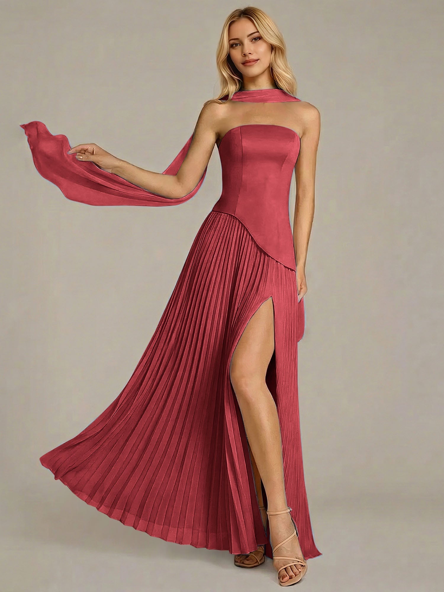 Navy A Line Satin Off The Shoulder Sleeveless Floor Length Dress