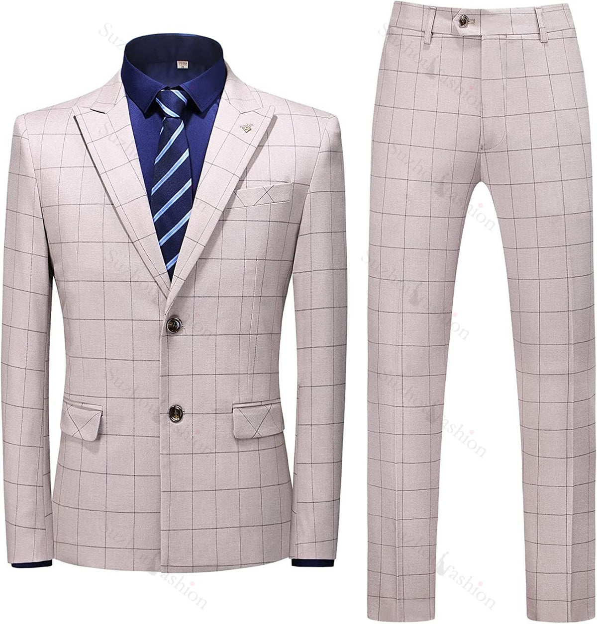 Dusty Pink Peaked Lapel 2 Piece Fancy Business Suit