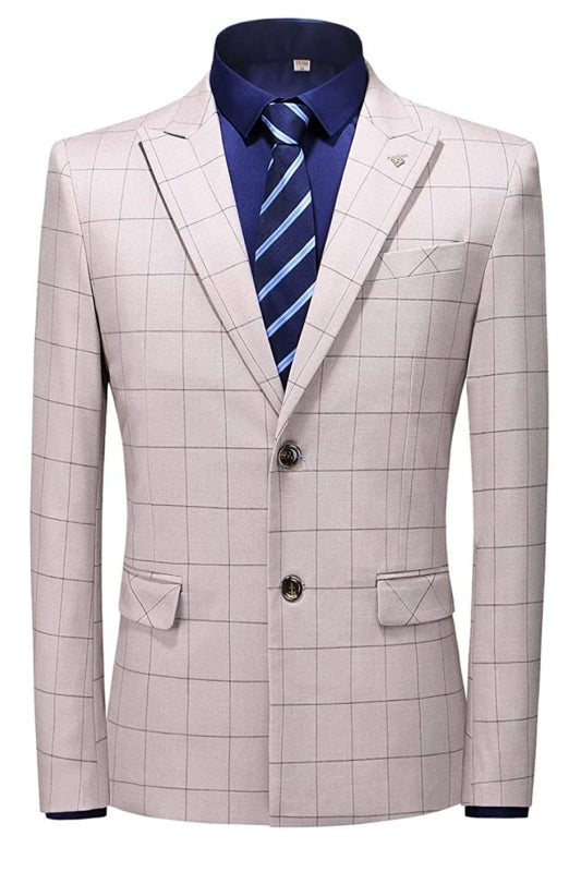 Dusty Pink Peaked Lapel 2 Piece Fancy Business Suit