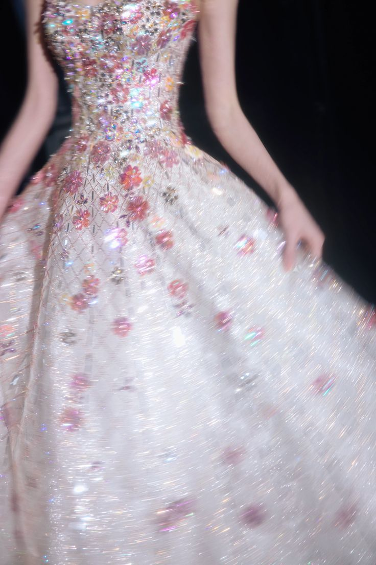 Charming Strapless White Tulle Sequin Beaded Birthday Prom Dress Princess Party Dress