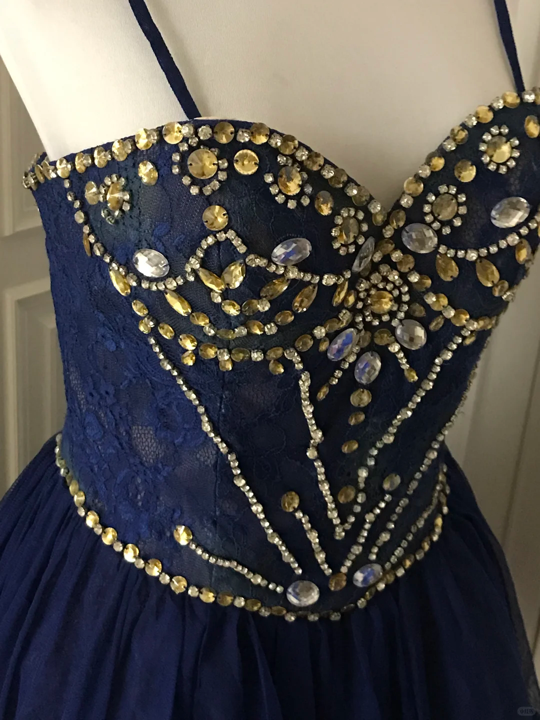 Vintage Navy Blue Lace Beaded A Line Homecoming Dress Short Party Dress