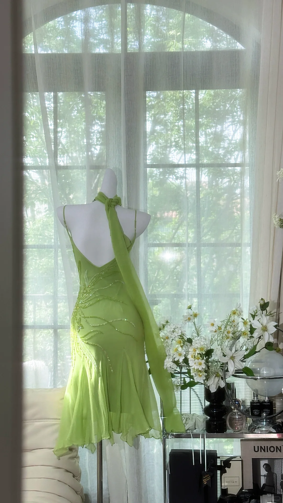 Beautiful Straps Chiffon Sequin Beaded Short Birthday Outfits Green Formal Graduation Homecoming Dress