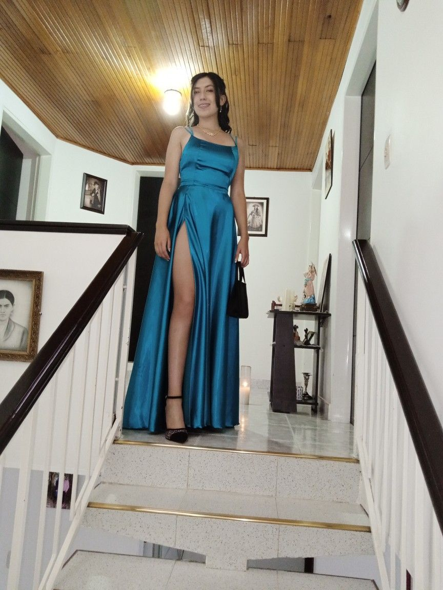 New Style A-line Prom Dress With Slit,Graduation Dress