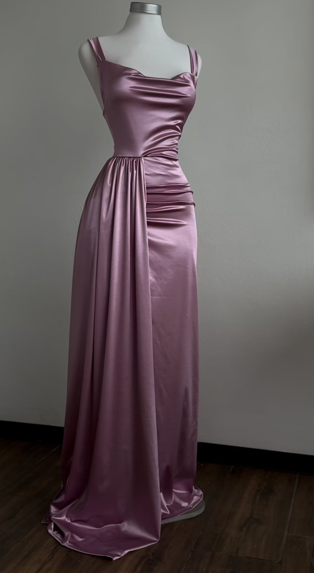 Pink Satin Long Prom Dress Satin Evening Dress J8600