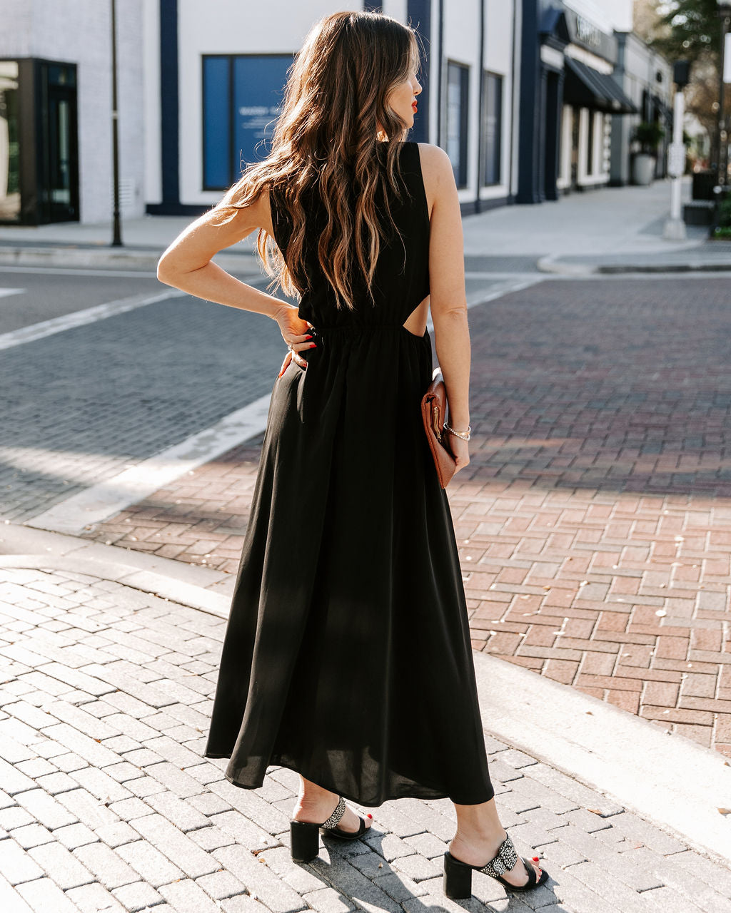 Bay Breeze Cutout Midi Dress Black