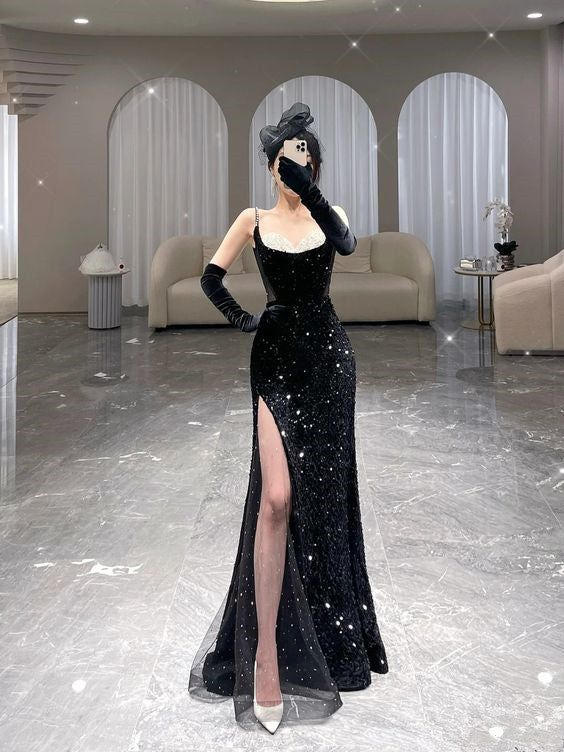 Mermaid Long Prom Dress New Arrival Sexy Slit Evening Dress Y6660 - VelvetHem
