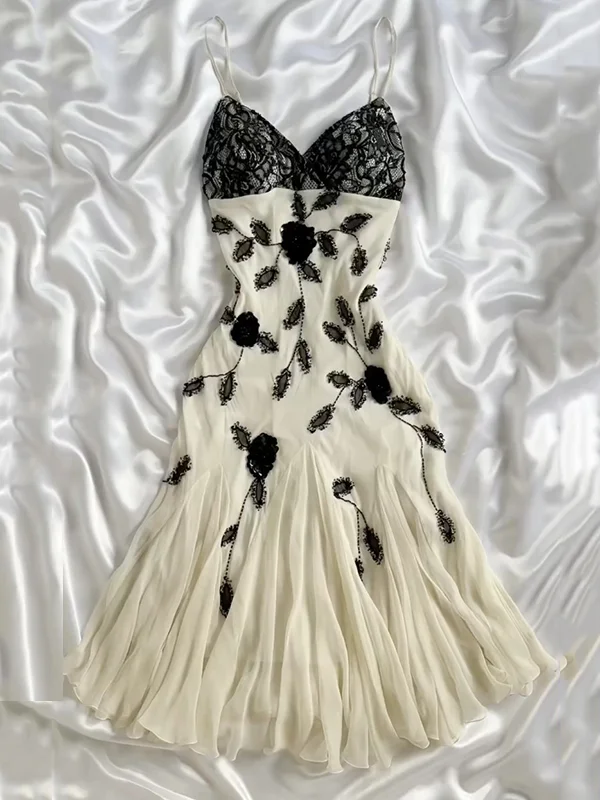 Elegant Lace Chiffon Sequins Beaded Party Evening Gown,Mermaid Prom Dress