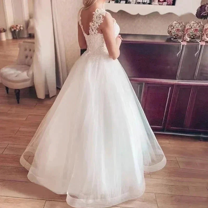 Elegant A Line Boho Custom Made Wedding Dress  Beach Bridal Gowns Plus Size Lace Vestidos De Noiva Simple Свадебное платье (ZD14095)