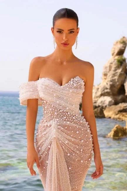 Elegant One Shoulder Sweetheart Mermaid Wedding Dress (ZD15715)