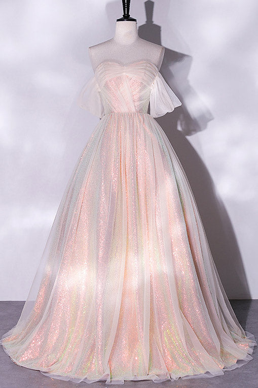 Elegant Off Shoulder A-Line Prom Gown Evening Dress - Fashionpara