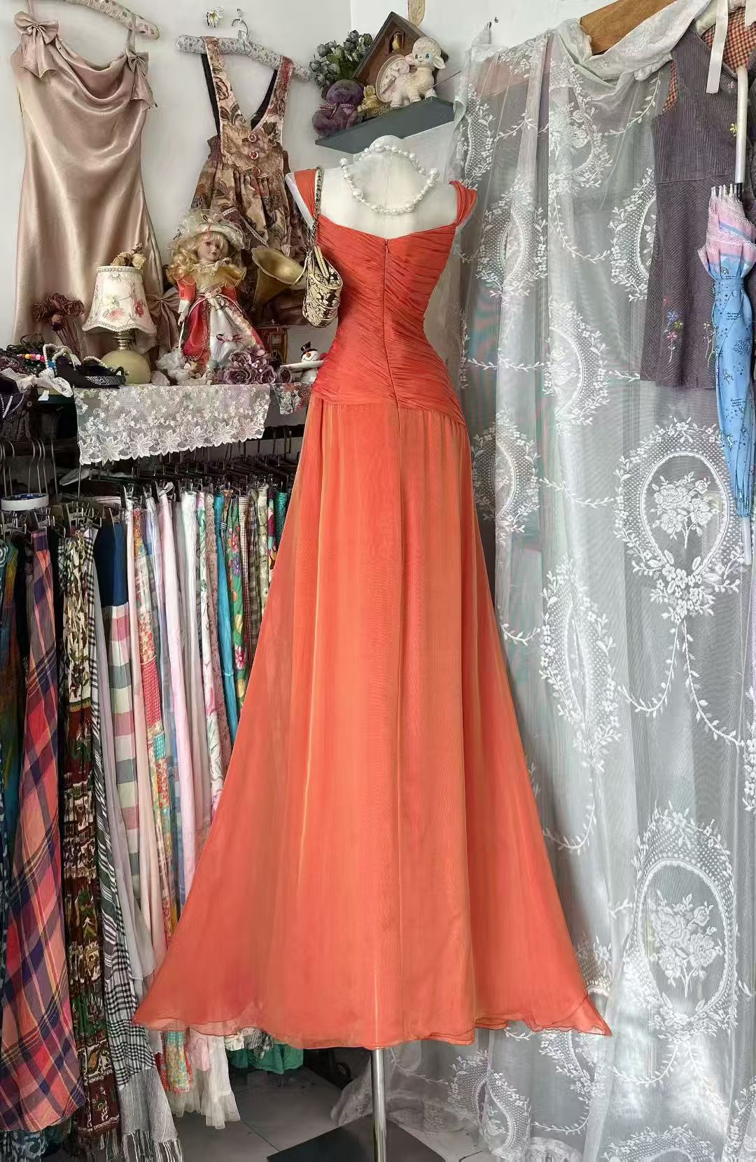 Elegant Orange Formal Prom Dress Sheath Evening Dress  J10519