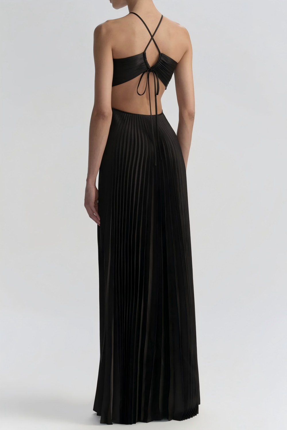 Hot A Line Halter Neck White Long Prom Dress with Backless