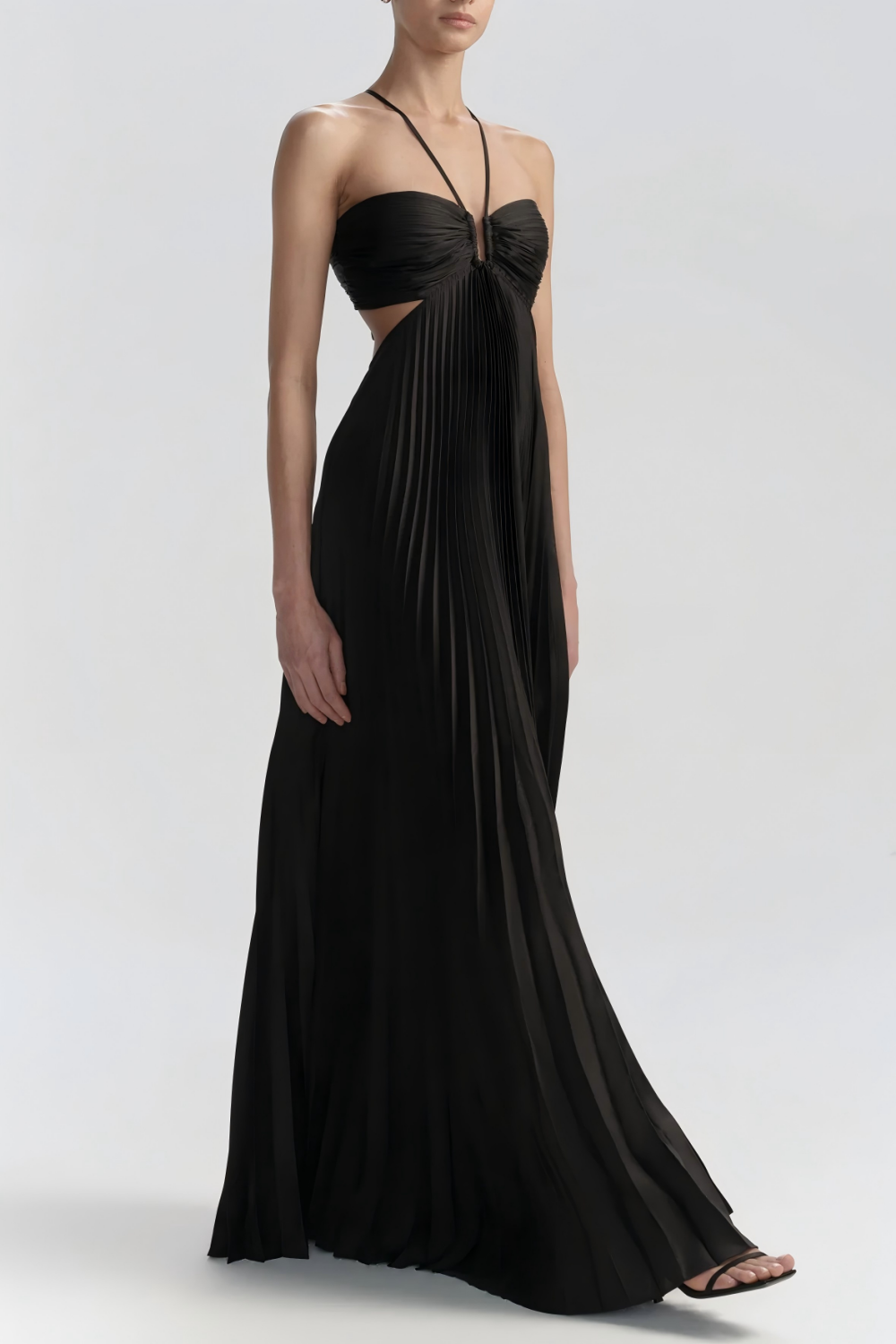 Hot A Line Halter Neck White Long Prom Dress with Backless