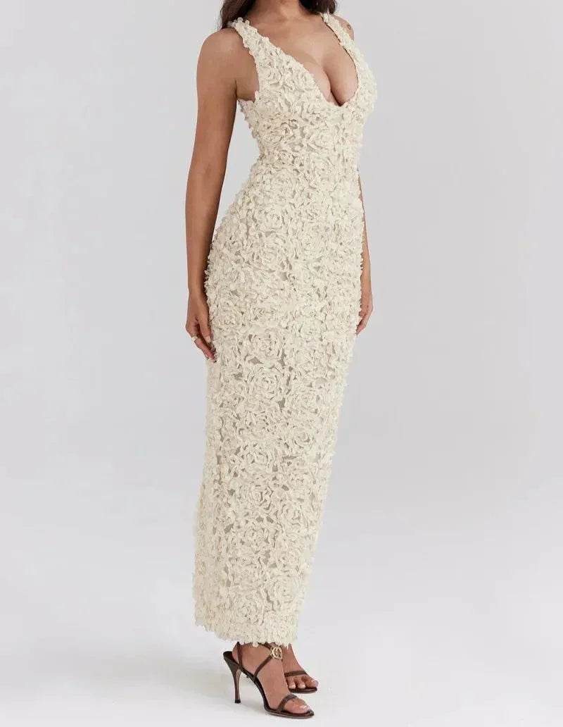 Arelith Glamour A Line Floral Maxi Dress
