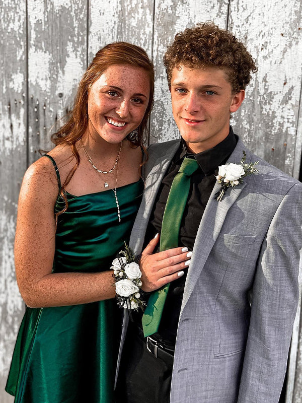 A-Line Square Neck Short Homecoming Dress