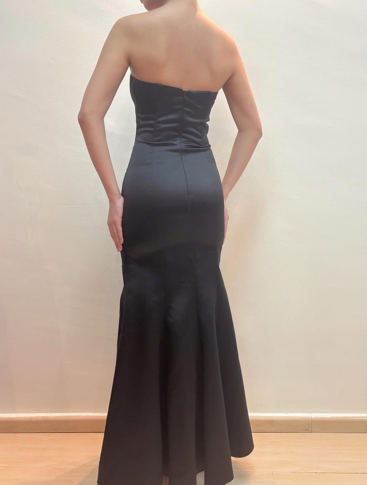 Strapless Mermaid Long Prom Dress Black Formal Party Dress J8558