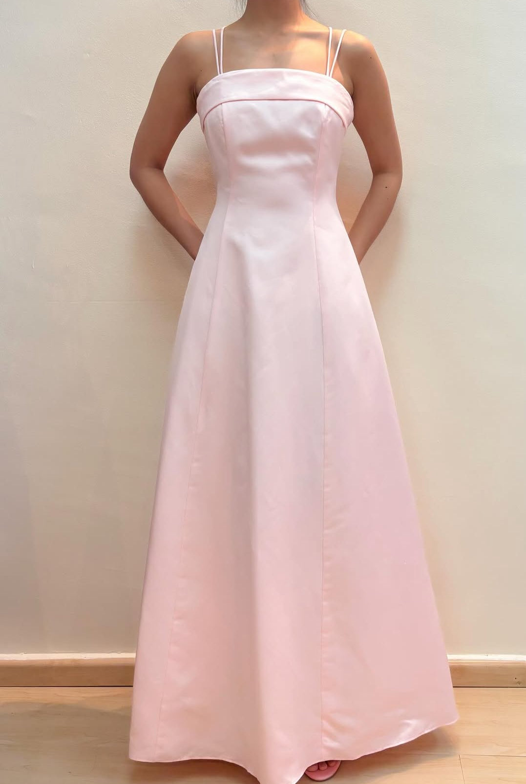 A-Line Pink Long Prom Dress Vintage Evening Dress