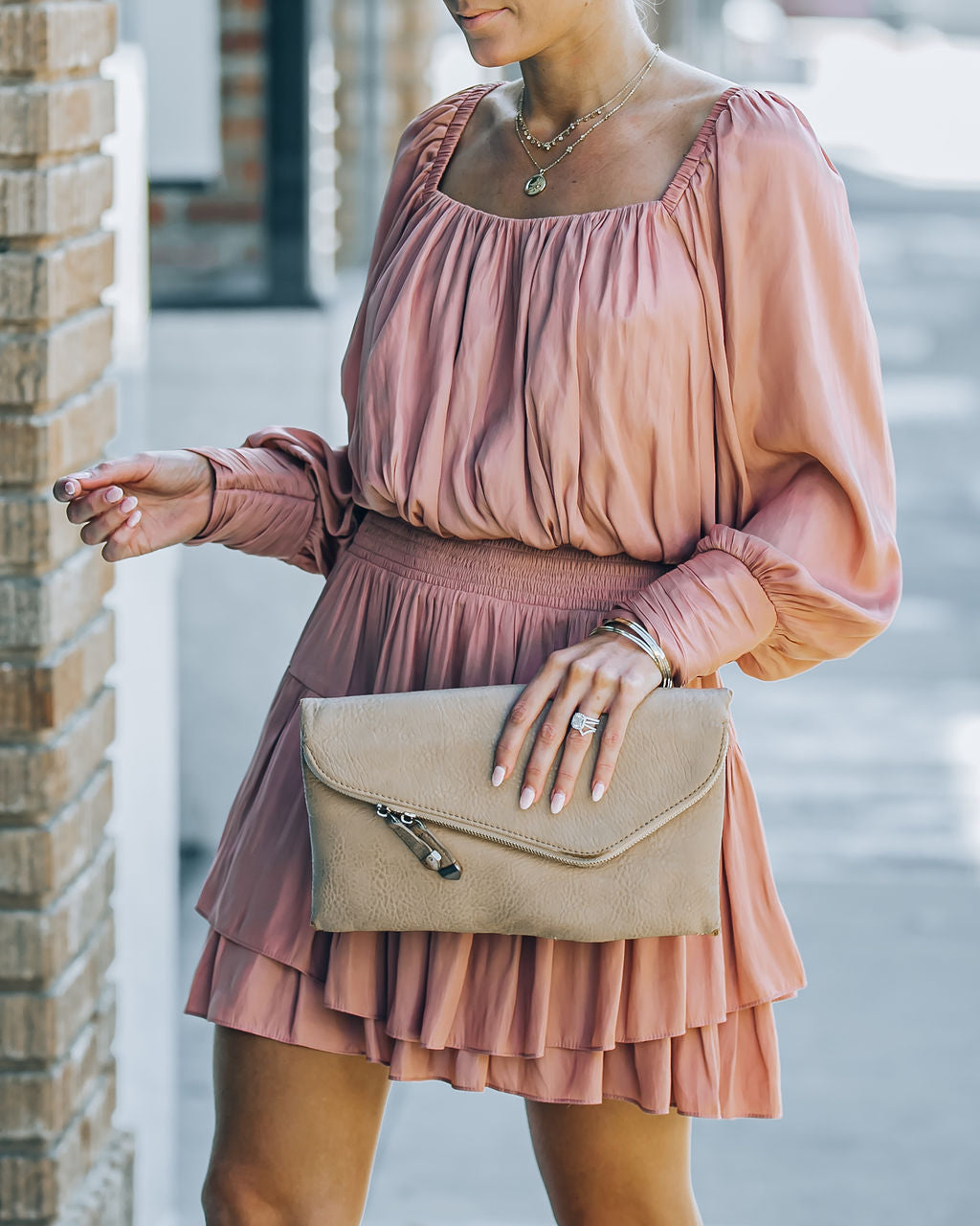 Ayla Smocked Ruffle Mini Dress Rosette FINAL
