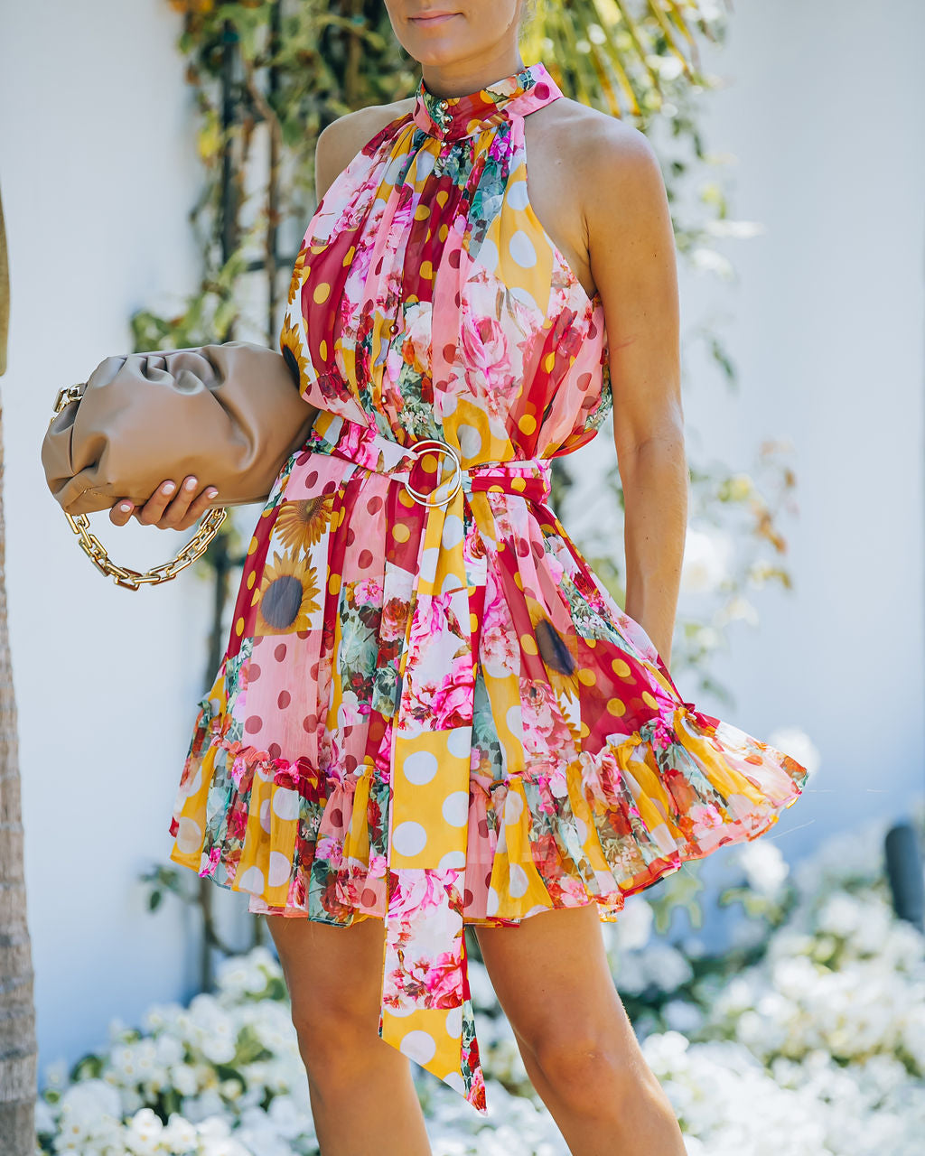 Janan Mix Print Belted Button Down Dress FINAL