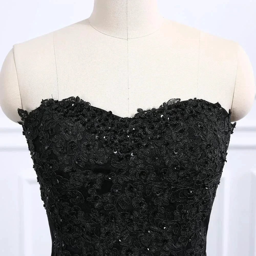 Sweetheart Neckline Black Mermaid Wedding Dress (ZD13615)
